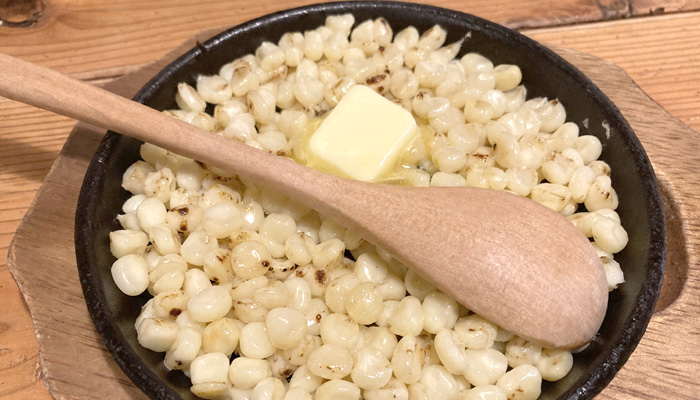 白いとうもろこしロイヤルメイズのバター炒め